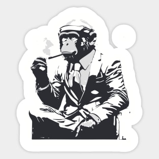 monkey with a pipe Sticker